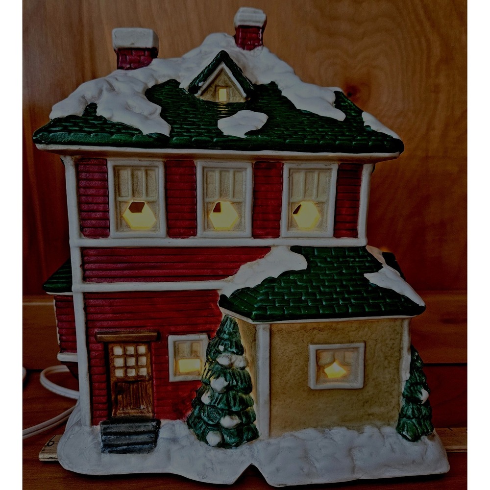 1994 Village Square Lighted Victorian House Mervyn's XMas Box/ Inserts New Cord